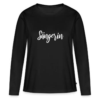 Sängerin hell - Frauen Premium Bio Langarmshirt - Schwarz - Vorne - Julia (174cm)