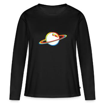 planète - T-shirt manches longues Premium bio Femme - noir - Devant - Julia (174cm)