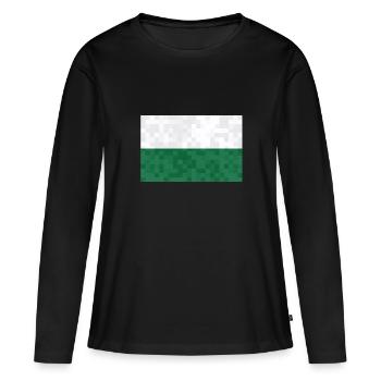 Drapeau de Saxe Drapeau saxon Ossi Holiday SN - T-shirt manches longues Premium bio Femme - noir - Devant - Julia (174cm)