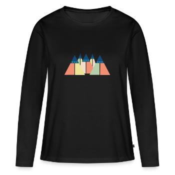 bunte - Frauen Premium Bio Langarmshirt - Schwarz - Vorne - Julia (174cm)