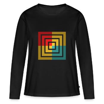 Optical illusion - Women's Premium Organic Long Sleeve Shirt - black - Front - Julia (174cm)