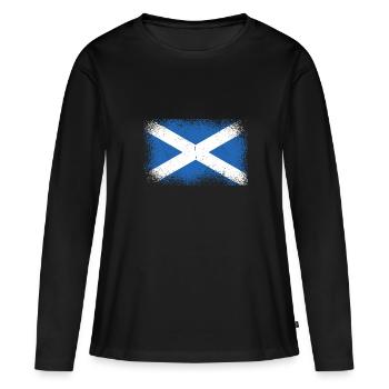 Écosse Drapeau écossais Alba GB Royaume-Uni - T-shirt manches longues Premium bio Femme - noir - Devant - Julia (174cm)
