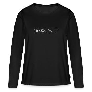 Constante de Planck Quantum d’action de Planck - T-shirt manches longues Premium bio Femme - noir - Devant - Julia (174cm)