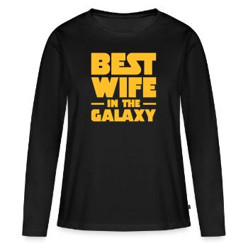 Best Wife In The Galaxy - Women's Premium Organic Long Sleeve Shirt - black - Front - Julia (174cm)