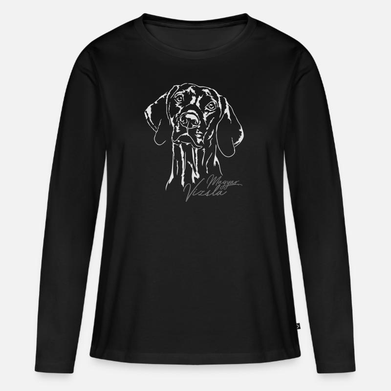 MAGYAR VIZSLA Jagdhund Jagdhunde Wilsigns Hunde - Frauen Premium Bio Langarmshirt - Schwarz