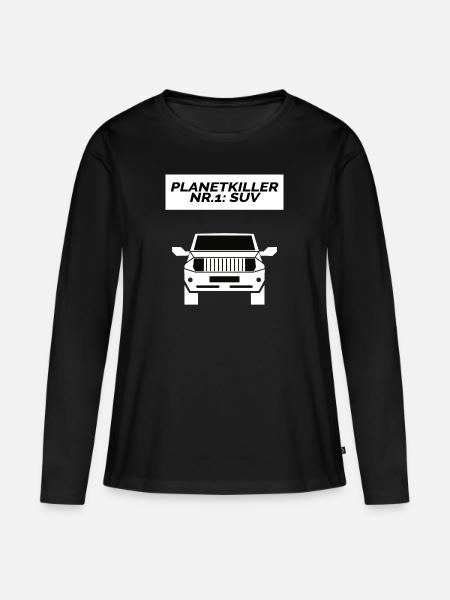 RIP Klima SUV Umweltverschmutzung Demo - Frauen Premium Bio Langarmshirt - Schwarz