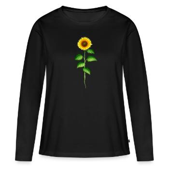 Tournesol tournesol graines de tournesol - T-shirt manches longues Premium bio Femme - noir - Devant - Julia (174cm)