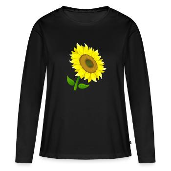 Tournesol tournesol graines de tournesol - T-shirt manches longues Premium bio Femme - noir - Devant - Julia (174cm)