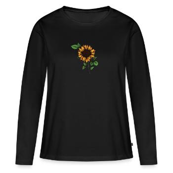 Tournesol tournesol graines de tournesol - T-shirt manches longues Premium bio Femme - noir - Devant - Julia (174cm)