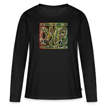 DNB Camo Rot GelbGrün Original Junglist - Frauen Premium Bio Langarmshirt - Schwarz - Vorne - Julia (174cm)