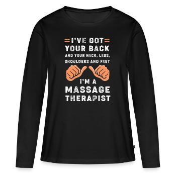 Naturopath Masseur Masseuse Massage - Women's Premium Organic Long Sleeve Shirt - black - Front - Julia (174cm)