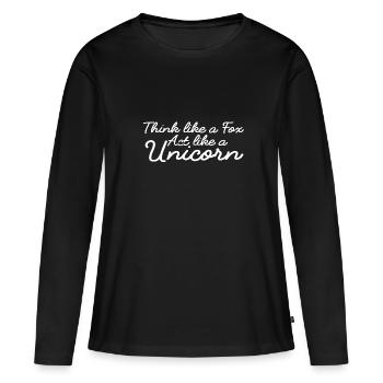 Cool unicorn saying gift idea - Women's Premium Organic Long Sleeve Shirt - black - Front - Julia (174cm)