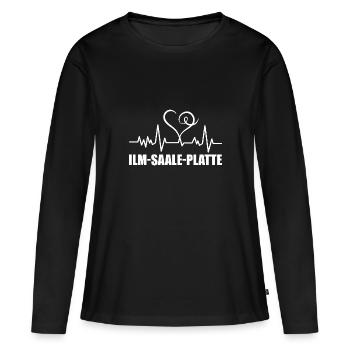 Heartbeat Ilm-Saale-Platte - Frauen Premium Bio Langarmshirt - Schwarz - Vorne - Julia (174cm)