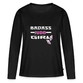 Judo Martial Arts-JUDO Judoka Judo Girl - Women's Premium Organic Long Sleeve Shirt - black - Front - Julia (174cm)