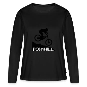 Downhill biking - T-shirt manches longues Premium bio Femme - noir - Devant - Julia (174cm)
