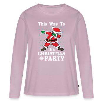 This Way To the Christmas Party - Women's Premium Organic Long Sleeve Shirt - dusky pink - Front - Julia (174cm)