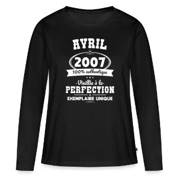 18th Birthday - April 2007 Perfection - Women's Premium Organic Long Sleeve Shirt - black - Front - Julia (174cm)