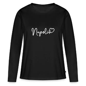 Naples battement de cœur Italie Naples - T-shirt manches longues Premium bio Femme - noir - Devant - Julia (174cm)