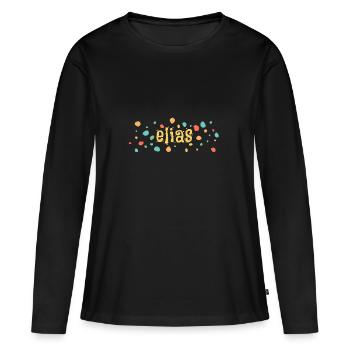Taches de couleur elias - T-shirt manches longues Premium bio Femme - noir - Devant - Julia (174cm)