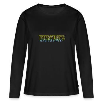 Chaque jour incroyable - T-shirt manches longues Premium bio Femme - noir - Devant - Julia (174cm)