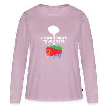Eritrea Roots - Frauen Premium Bio Langarmshirt - Altrosa - Vorne - Julia (174cm)