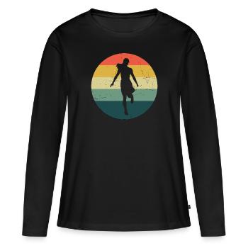 Shuffle Shuffle Boy Melbourne Shuffle Shuffledance - T-shirt manches longues Premium bio Femme - noir - Devant - Julia (174cm)