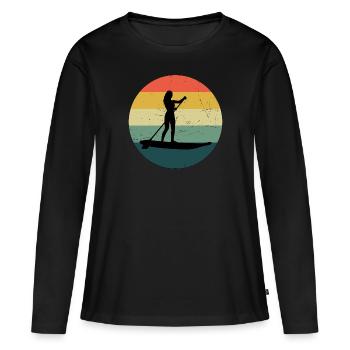 Stand up Paddleboard Hommes Stand up Paddle Board - T-shirt manches longues Premium bio Femme - noir - Devant - Julia (174cm)