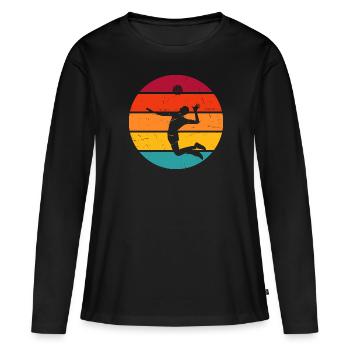 Volley-ball volley-ball volley-ball - T-shirt manches longues Premium bio Femme - noir - Devant - Julia (174cm)