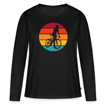 Cycliste de route Vélo de route Cyclisme de route Vélo de route - T-shirt manches longues Premium bio Femme - noir - Devant - Julia (174cm)
