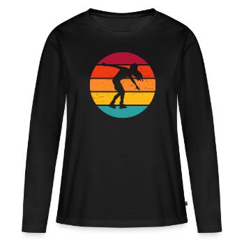 Roller Skate Men Roller Skating Roller Skating - Women's Premium Organic Long Sleeve Shirt - black - Front - Julia (174cm)