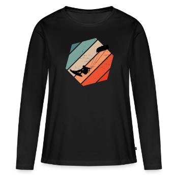 Kitesurf Kitesurfer Kitesurfer Femmes - T-shirt manches longues Premium bio Femme - noir - Devant - Julia (174cm)