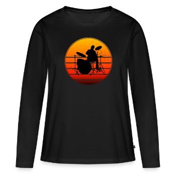 Batteur Batteur Batteur - T-shirt manches longues Premium bio Femme - noir - Devant - Julia (174cm)