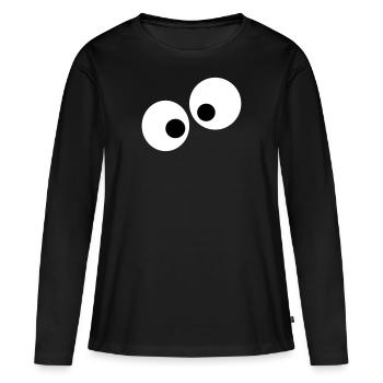 yeux - T-shirt manches longues Premium bio Femme - noir - Devant - Julia (174cm)
