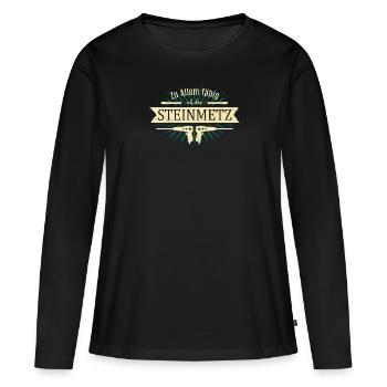 tailleur de pierre - T-shirt manches longues Premium bio Femme - noir - Devant - Julia (174cm)