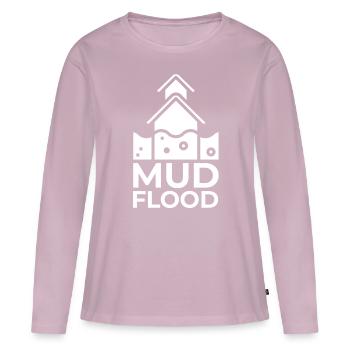 Preuves d'inondations de boue dans le monde - T-shirt manches longues Premium bio Femme - rose poudré - Devant - Julia (174cm)