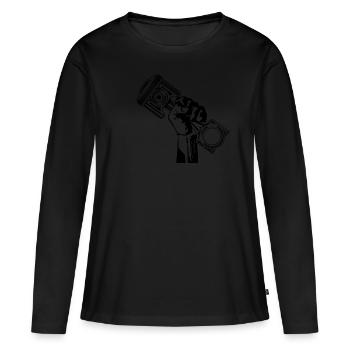 Engine, tuning, repair, workshop - Women's Premium Organic Long Sleeve Shirt - black - Front - Julia (174cm)