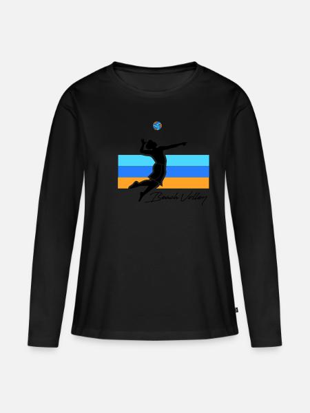 Beachvolleyball - Frauen Premium Bio Langarmshirt - Schwarz