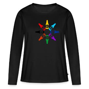 Circle Of Beer - Frauen Premium Bio Langarmshirt - Schwarz - Vorne - Julia (174cm)