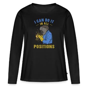 Schweißen Spruch Lustig Schweißer Stahlarbeiter - Frauen Premium Bio Langarmshirt - Schwarz - Vorne - Julia (174cm)