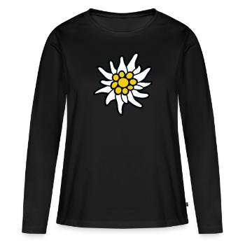 Edelweiss - Frauen Premium Bio Langarmshirt - Schwarz - Vorne - Julia (174cm)