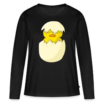 poussin - T-shirt manches longues Premium bio Femme - noir - Devant - Julia (174cm)