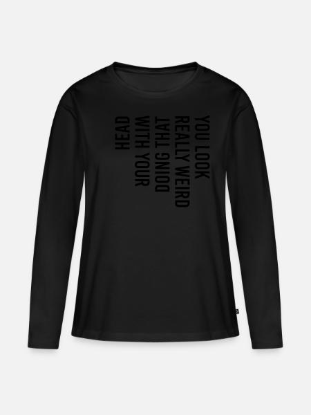 Lustig - Frauen Premium Bio Langarmshirt - Schwarz