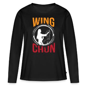 Wingtsun Wing chun - T-shirt manches longues Premium bio Femme - noir - Devant - Julia (174cm)