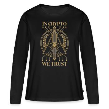 Dans Crypto We Trust Crypto Crypte - T-shirt manches longues Premium bio Femme - noir - Devant - Julia (174cm)