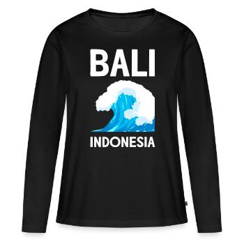 Bali - T-shirt manches longues Premium bio Femme - noir - Devant - Julia (174cm)