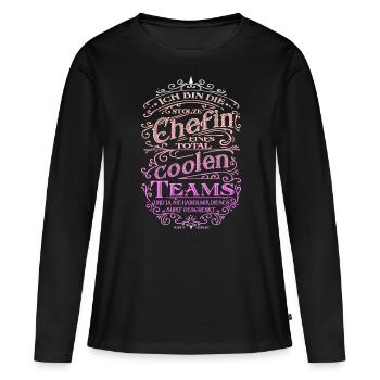 Stolze Chefin eines coolen Teams - Frauen Premium Bio Langarmshirt - Schwarz - Vorne - Julia (174cm)