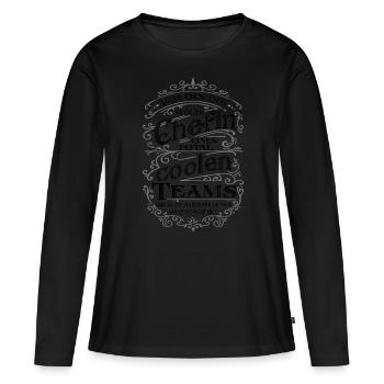 Stolze Chefin eines coolen Teams - Frauen Premium Bio Langarmshirt - Schwarz - Vorne - Julia (174cm)