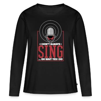 Musiciens Chant Chanteur mélodie Cadeau - T-shirt manches longues Premium bio Femme - noir - Devant - Julia (174cm)