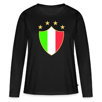 Italia fun - Frauen Premium Bio Langarmshirt - Schwarz - Vorne - Julia (174cm)