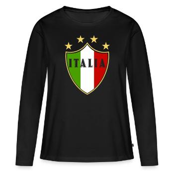 Italia fun - Frauen Premium Bio Langarmshirt - Schwarz - Vorne - Julia (174cm)
